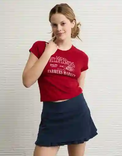 Camiseta Mujer Vinotinto Talla Medium 1143669 American Eagle