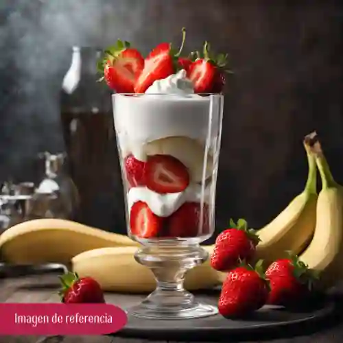 Fresas con Crema y Banano