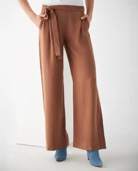 Pantalón Elegante Café Camello Medio Talla 16 432F020 Esprit