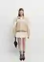 Chaqueta Mix Beige Talla S Mujer Mango