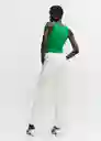 Top Alixt Verde Talla 18 Mujer Mango