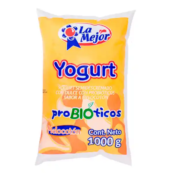 Yogurt La Mejor Melocotón Bolsa