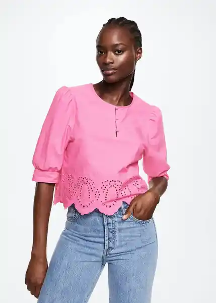 Blusa Khan-H Rosa Talla Xs Mujer Mango