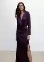 Vestido Luna-A Morado Talla L Mujer Mango