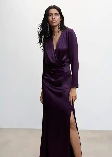 Vestido Luna-A Morado Talla L Mujer Mango