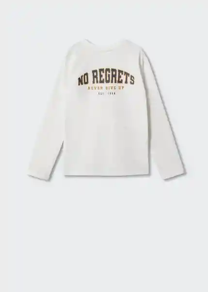 Camiseta Regrets Offwhite Talla 06 Niños Mango