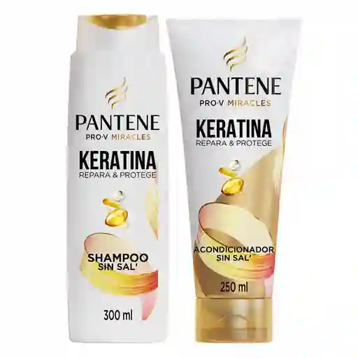 Pack Shampoo 300 mL + Acondicionador 250 mL Pantene Keratina