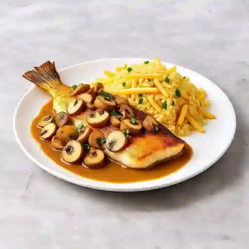 Robalo Salsa De Champinon