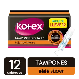 Tampones Kotex Digital Super 12U