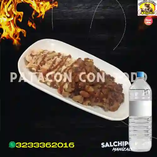 Combo Patacón con Todo + Botella de Agua 600Ml