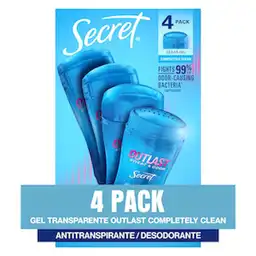 Secret Desodorante Gel Transparente Outlast Completely Clean