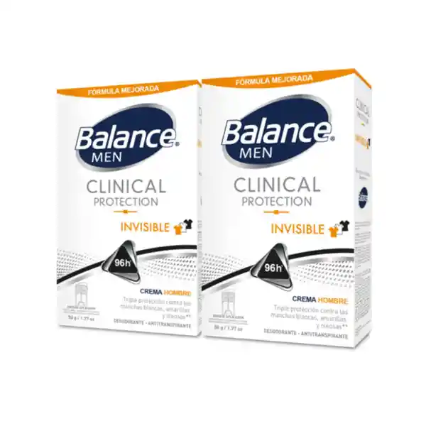 Desodorante Balance Crema Clinical Invisible Hombre 2 x 50Gr