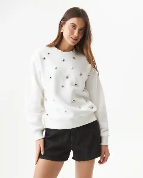 Buzo Studded Femenino Crudo Pristino Claro Talla M Chevignon