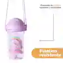 Botella Plástico Con Pitillo Serie Mis Pastelitos Morada Miniso