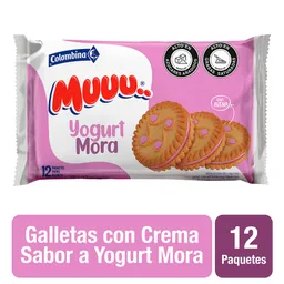 Muuu Galleta Cremada Sabor a Yogurt Mora por 12 pqt