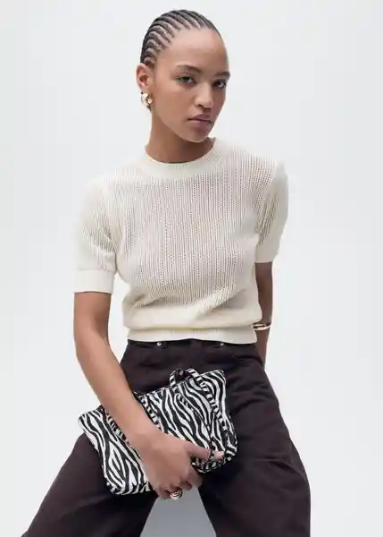 Jersey Peras Crudo Talla XS  Mujer Mango