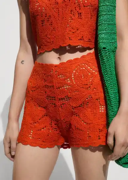 Short Esteba Naranja Talla L Mujer Mango