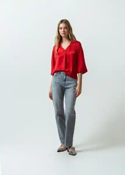 Camisa Mujer Rojo Gobelino Oscuro M 011G363 Naf Naf