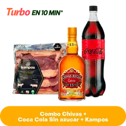 Combo Chivas + Carne Kampos C + Hielo + Costena