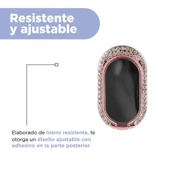Soporte Anillo Para Celular Obalo Serie Diamond Like Rosa Miniso