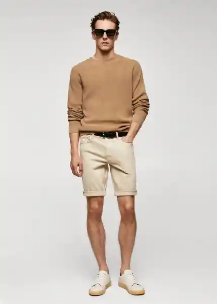 Bermuda Nepto Beige Talla 36 Hombre Mango