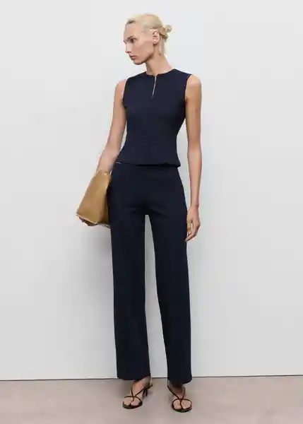 Top Brin Navy Talla XS Mujer Mango