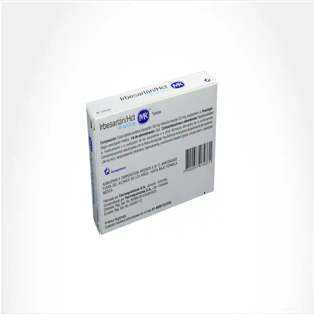 Mk Irbesartán (150 mg/12.5 mg) 14 Tabletas