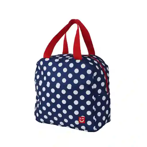 Lonchera Grande Serie Azul Marino y Blanco Miniso