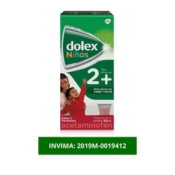 Dolex Niños Acetaminofen Alivio de la fiebre y el dolor 2+ 90 ml