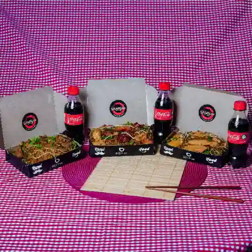 Tres (3) Arroces Personales + 3 Cocacola