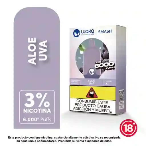 WAKA Smash Vape Aloe Grape 3% 6.000 puffs