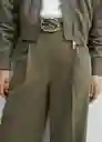Pantalón Angie Khaki Talla 40 Mujer Mango
