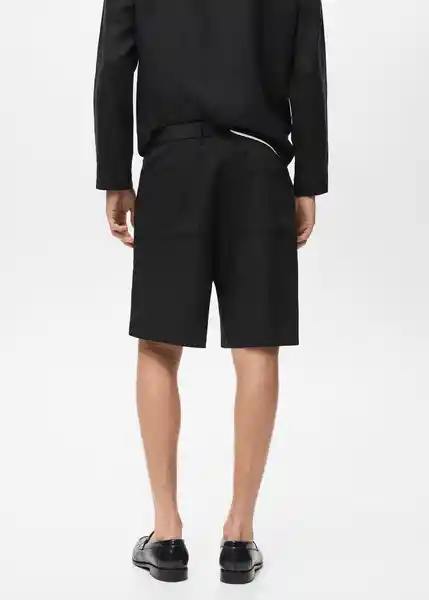 Bermuda Banarea Negro Talla 40 Hombre Mango