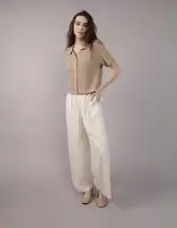 Suéter Tejido Mujer Beige Talla X-SMALL 1453212 American Eagle