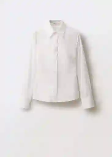 Camisa Pli Off White Talla L Mujer Mango