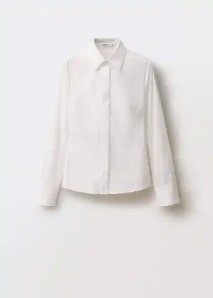 Camisa Pli Off White Talla L Mujer Mango