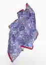 Pañuelo Cachemir Azul Talla 99 Mujer Mango