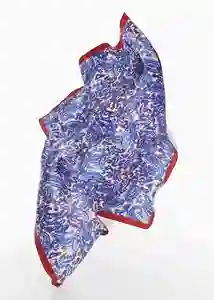 Pañuelo Cachemir Azul Talla 99 Mujer Mango