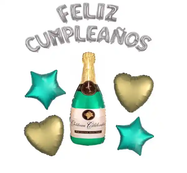 Gocemax Kit Decorativo Feliz Cumpleaños Champagne