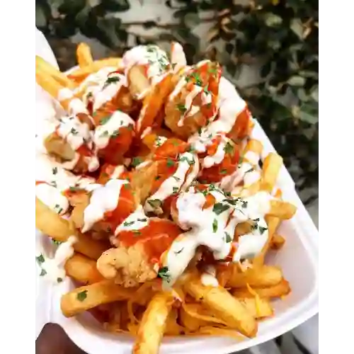 Papas con Pollo Apanado