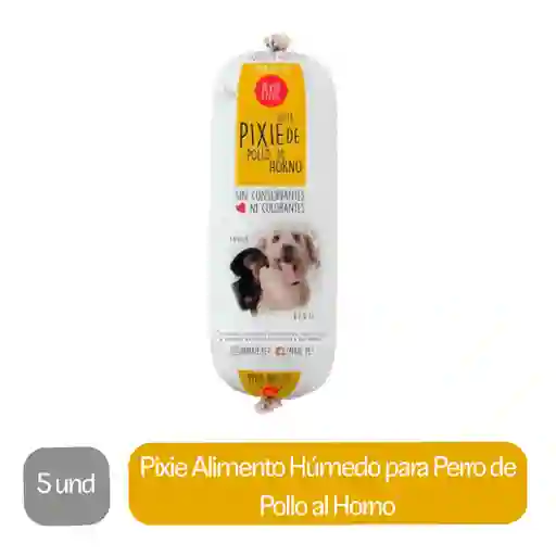 5 x Pixie Alimento Húmedo Para Perro de Pollo al Horno