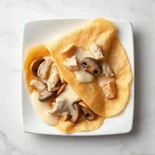 Crepe de Pollo, Queso y Champiñones