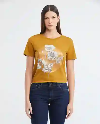 Botanicalfoil Graphic Tee Cafe Coco Oscuro Talla S Mujer Chevignon