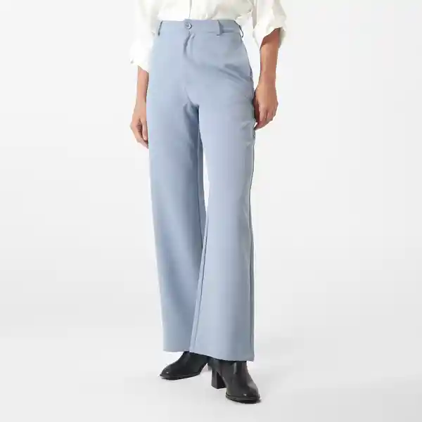 Pantalón Tiro Alto Bota Recta Azul Talla 10 - 719407