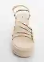 Sandalias Blanca2 Oro Talla 39 Niñas Mango