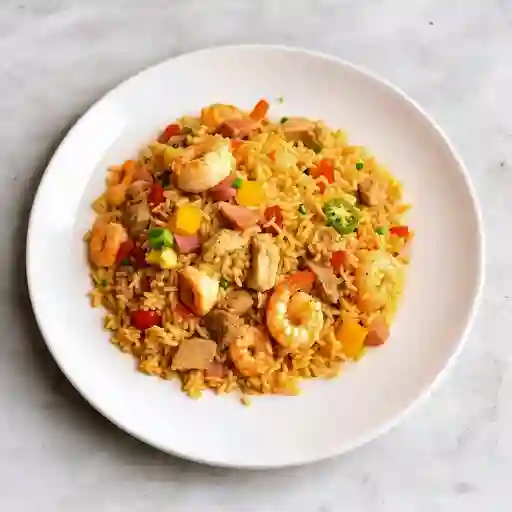 1/2 Caja Arroz a la Valenciana con 1/4 de Pollo