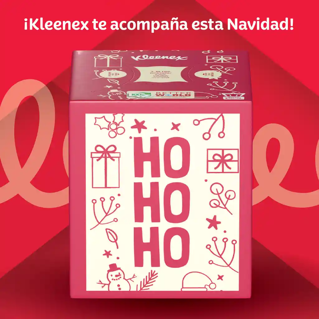 Pañuelos Faciales Kleenex Cubo Edición Limitada Navidad 60 und