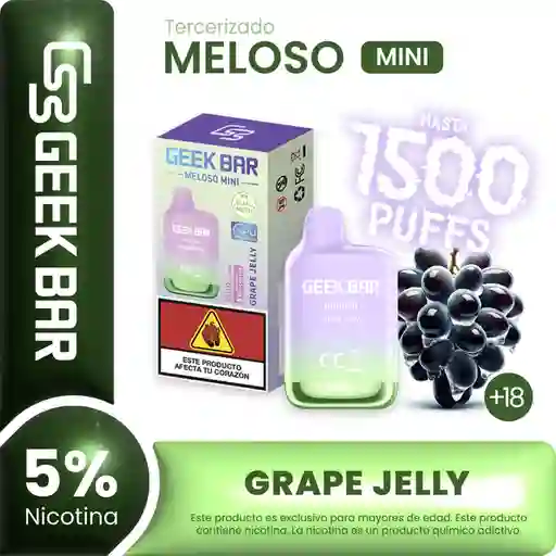 Geek Bar Vape Meloso Mini Grape Jelly 1500 Puffs 5% Nicotina