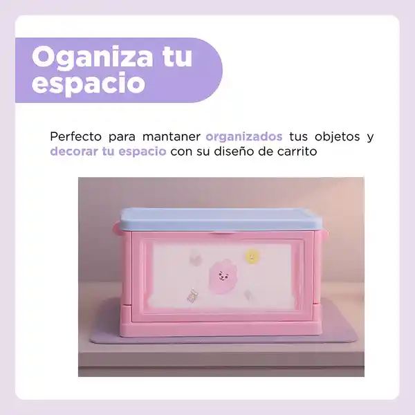 Organizador Plegable Con Puerta Lateral Cooky Serie Bt21 Miniso