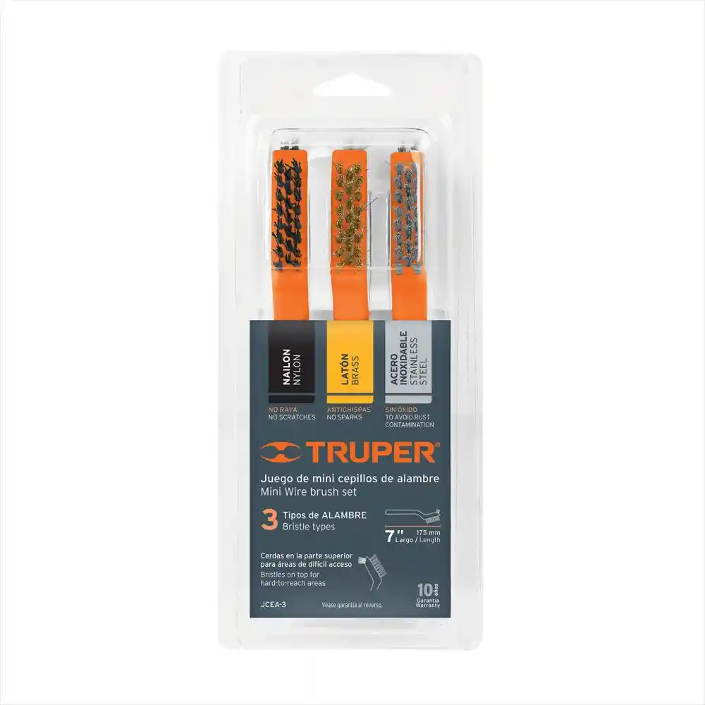 Truper Juego de 3 Mini Cepillos